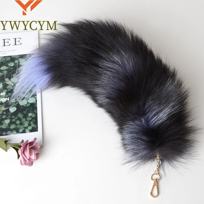 

2024 New Fashion Fox Tail Keychain Wolf Tail Fur Tassel Bag Tag Black And Brown Pom Pom Charm Keyring Holder Strap Chain Gifts