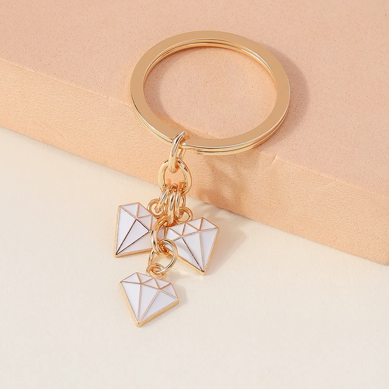 Modischer Bunter Kristallförmiger Schlüsselanhänger für Frauen Männer Auto-Schlüssel Handtaschen-Schlüsselringe DIY Schmuck Geschenk – Detail 12