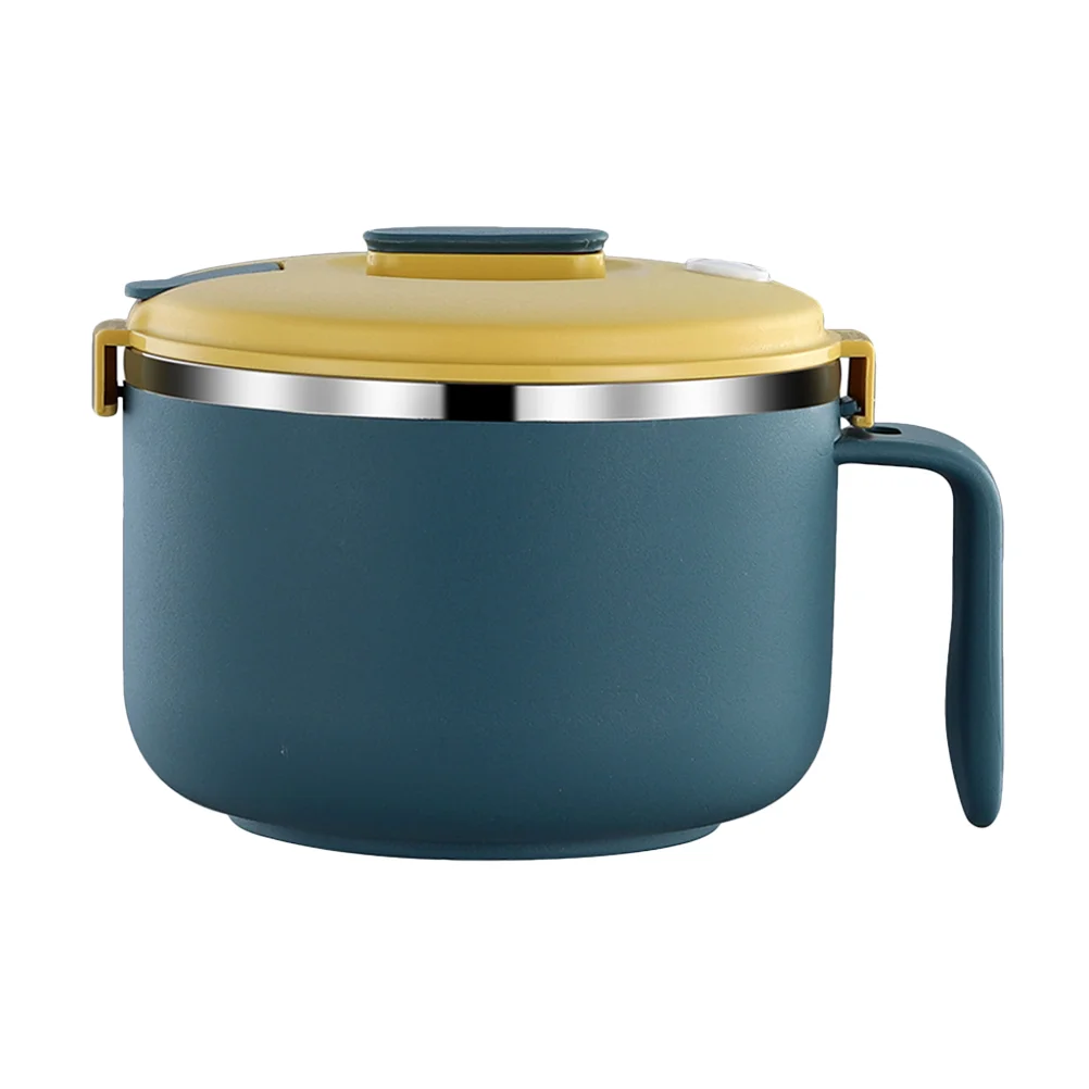 

Instant Noodle Bowl Mixing Bowls Food with Lid Stainless Steel Rice Salad Round Dessert Kitchen Tableware Cover Child