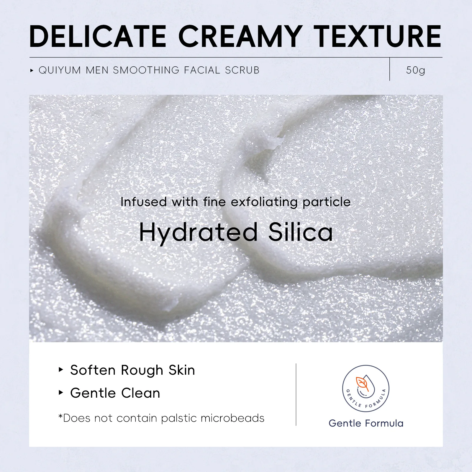 Gentle Men's Face Scrub 50g-Deep Exfoliator for Smooth Skin, Unclog Pores & Remove Dead Cells, Facial Cleanser Skincare