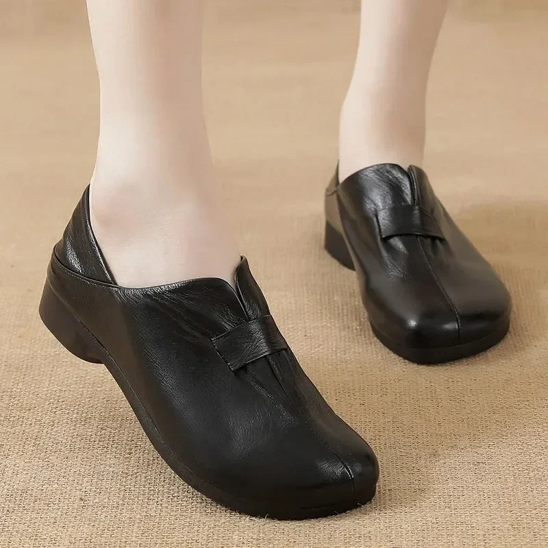 Leather Women Loafers Fashion Luxury Brand Ballet Flats Ladies Comfortable Slip on Moccasines Casual Women's Flat Shoes