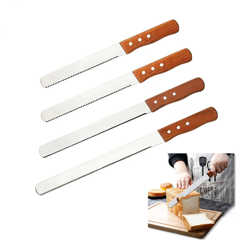 Stainless Steel Cake Cutting Knife Stainless Steel Baguette Cutter