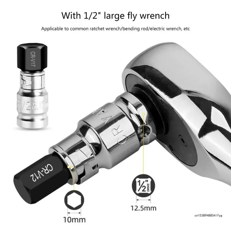 다용도 14Pcs 육각 비트 임팩트 소켓 세트 (12.5mm) 래칫 렌치 전동 공구 3mm.4mm.5mm.6mm.7mm에 적합