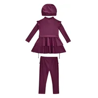 Skirts for Girls of Age 13 Muslim Swimsuit Girls 3 Piece Full Cover Hijab Burkini Arabic Swimwear Sunsuit Beachwear M Apparel 5