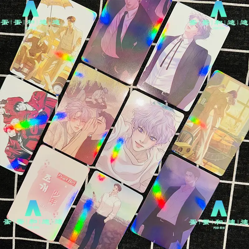 

Pearlboy Dooshik лазерная карта аниме BL Корея Lomo Закладка Детские Канцелярские Принадлежности для студентов стационарная Водонепроницаемая 3-дюймовая карта Jooha