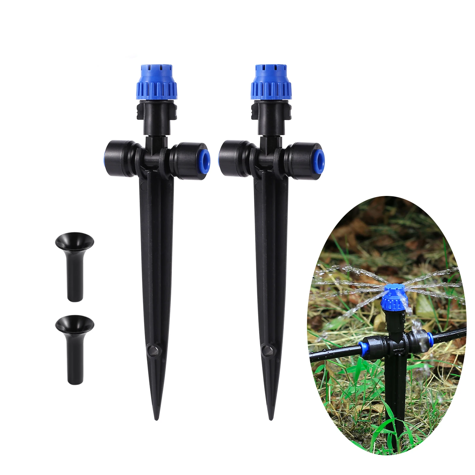 10pcs Adjustable Bracket 8 Hole Sprinkler 180&deg; Rotatable Micro-spray Droplet Emitter Watering Sprinkler Garden Irrigation Tools