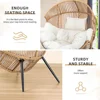 Wicker Egg Chair PE Rattan Chair with Cushion,Oversized Patio Lounge Chair for Outdoor, Indoor, Balcony, Backyard, Garden, Beige 6