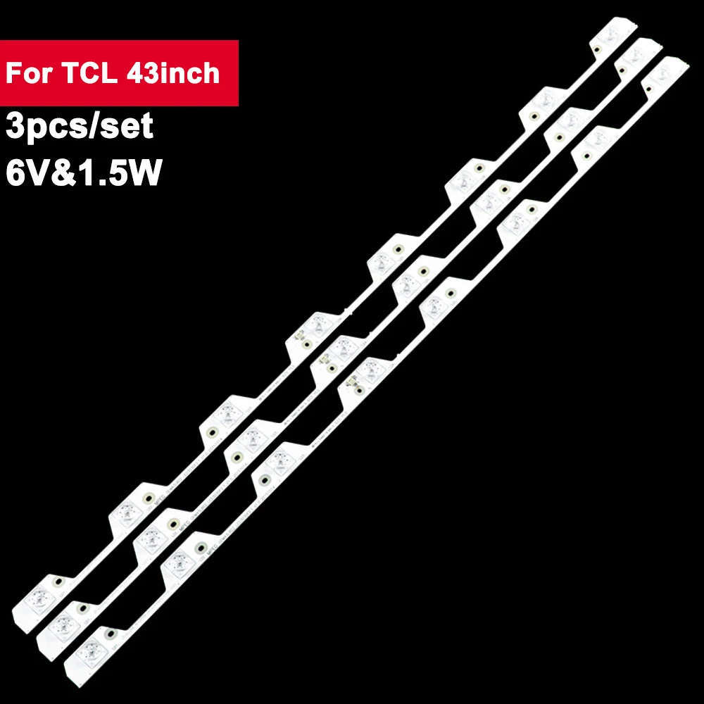 

3Pcs/set 43inch 772mm LED Backlight Strip for TCL 8Led 4C-LB4308-ZM3 0EM43LB02-LED3030F2.1-V1.0 LVU430ND1L AD9W00 TCL B43A769U