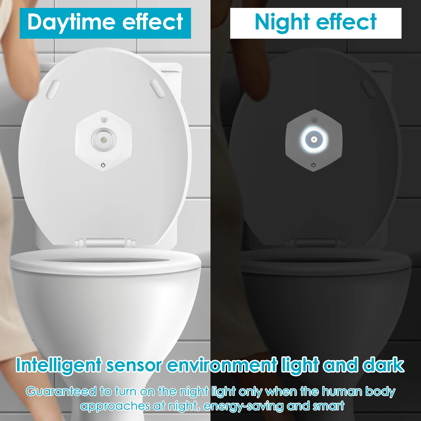Toilet Bowl Light IPX4 Waterproof Toilet Sensor Light Rechargeable UV Sterilizer Body Sensor Seat