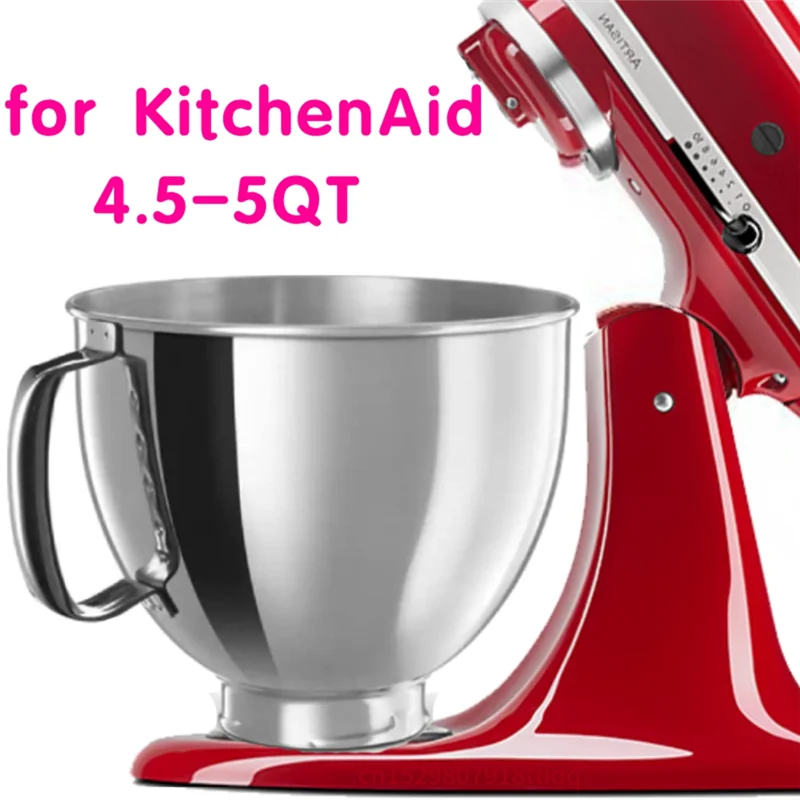 For Kitchenaid Classic&Artisan Series 4.5QT/5QT Mixer 304 Bowl Stainless Steel Mixer Bowl Dishwasher Safe HOT