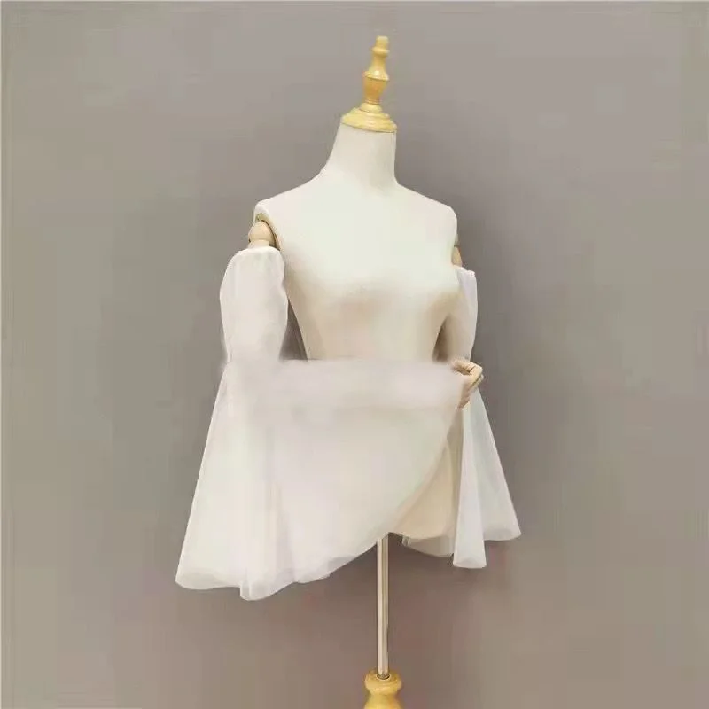 Wedding Sleeves Bride Detachable Flared Sleeves Women Wedding Dress Party Dress Accessories White Off White Red Black