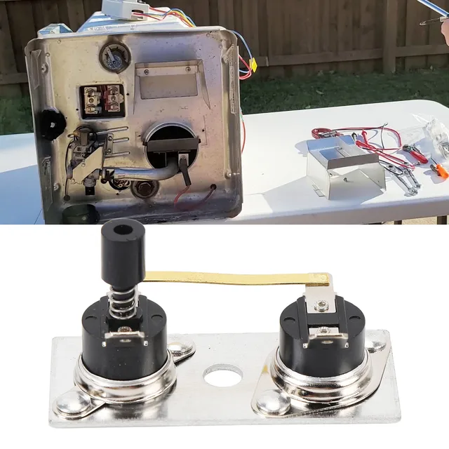 Thermostat de chauffe-eau RV avec interrupteur de limite 232282 DC 12V, sécurité renforcée en métal, fonction de réinitialisation pour chauffe-eau série SW 1