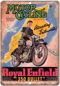 ROOYAL ENFIELD CONTINENTAL GT 1966 MOTORCYCLE METAL TIN SIGN POSTER WALL PLAQUE