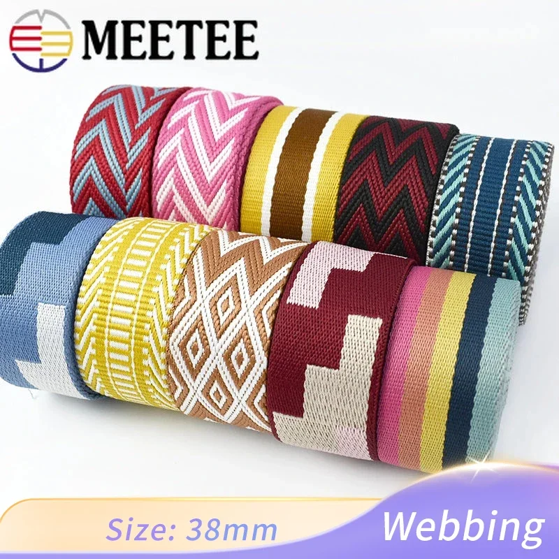 

1/2/4 м 38 мм полиэфирная жаккардовая тесьма для шитья рюкзака приблизительный ремень для багажа смещенная лента аксессуары «сделай сам»