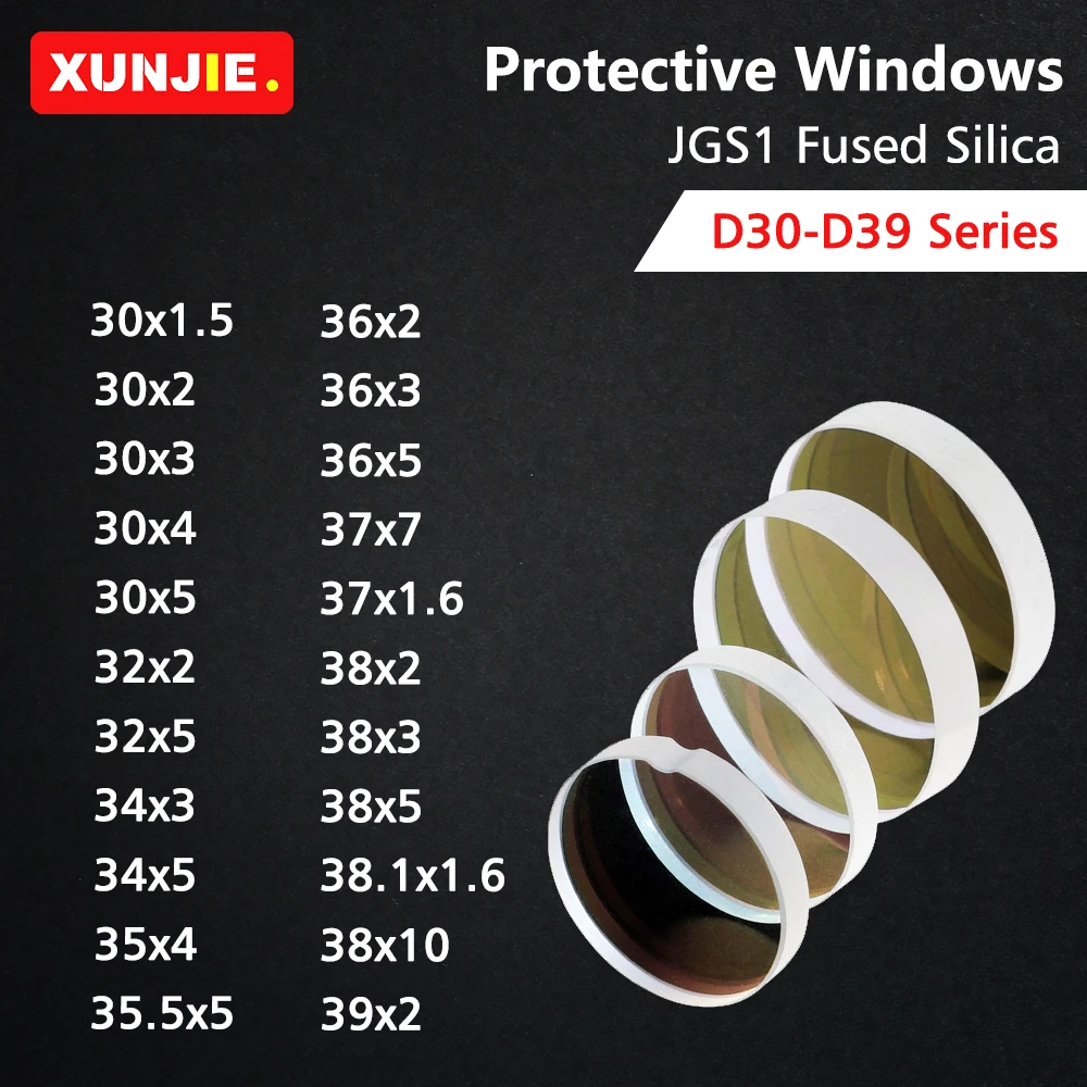 

Laser Protective Windows D30 - D39 Series Quartz Fused Silica Lens for Fiber Laser Precitec Raytools WSX Bodor 36x5 37x1.6 37x7