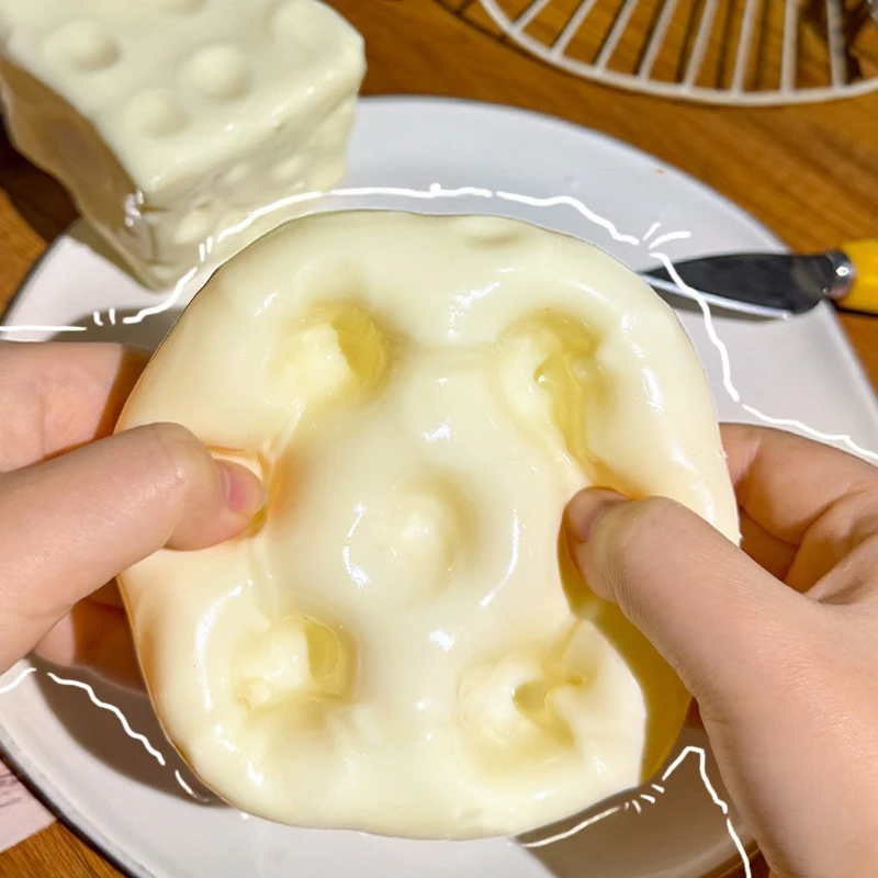 Cheese Squishy Stress Relief Fidget Toy - Slow Rebound Squeeze Ball Ornament
