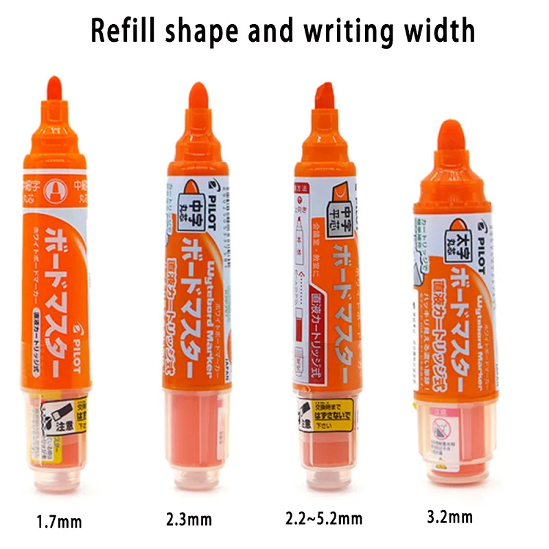 Whiteboard Pens Pilot Erasable Replaceable ink Refillable Markers 0.7/2.2-5.2/2.3/3.0-6.2/ 3.2/5.0-12mm Durable Tips