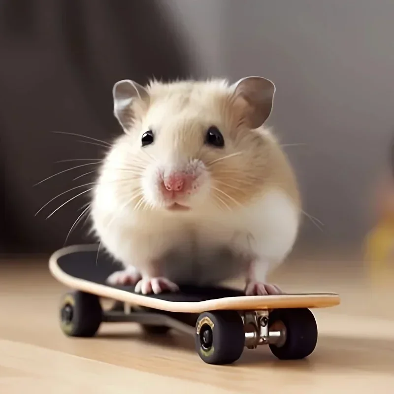 Anti-Slip Frosted Skateboard Toy for Hamsters-Fun & Safe Small Pet Playtime!