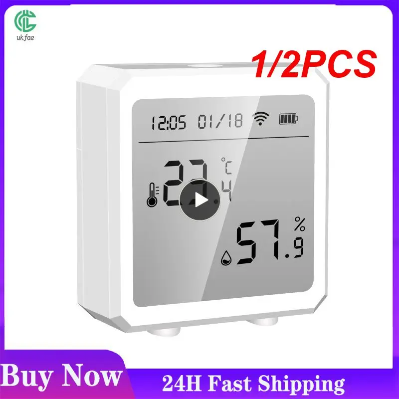 

1/2PCS Tuya WIFI Temperature Humidity Sensor Indoor Hygrometer Thermometer Detector Smart Life Remote Control Support Alexa