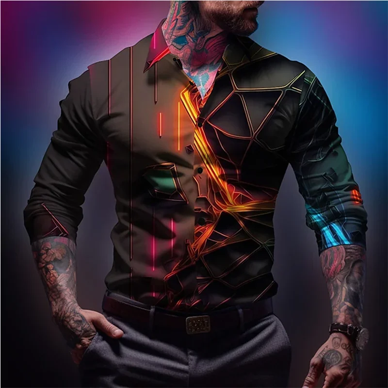 

2024 Fashion Luxury Suit Lapel High Quality Men's Button-Down Shirt Soft Comfortable Lightweight Designer Design Plus Size
