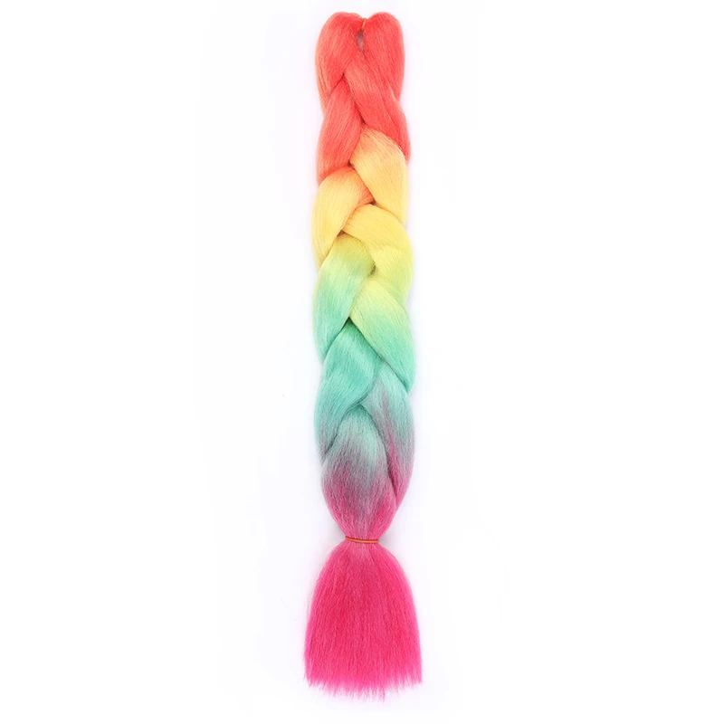 Jumbo 24-Inch Ombre Braiding Hair Extensions - Afro Crochet Style Synthetic Hair