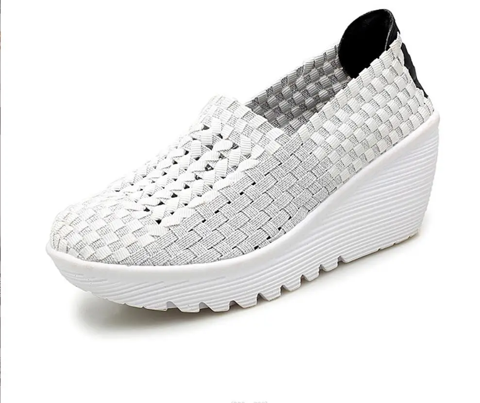 Women Flats Shoes Breathable Mesh Platform matching Slip on Soft Ladies Casual Shoes Woman Sneakers with breathable elastic Shoe
