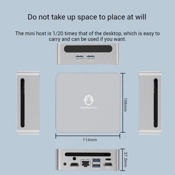 GenMachine AMD Ryzen5 4500U New Mini PC AMD GPU Windows 11 DDR4 8GB RAM + 256GB SSD Wifi6 BT5.2 HD Pc Gamer Computer 5