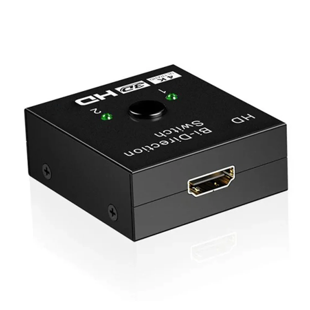 HDMI-Compatible 2.0 Switcher 4K 60hz Aluminum Alloy HDMI-Compatible Splitter 2 in 1 Out 1 in 2 Out Switcher Adapter for PS5/4/3