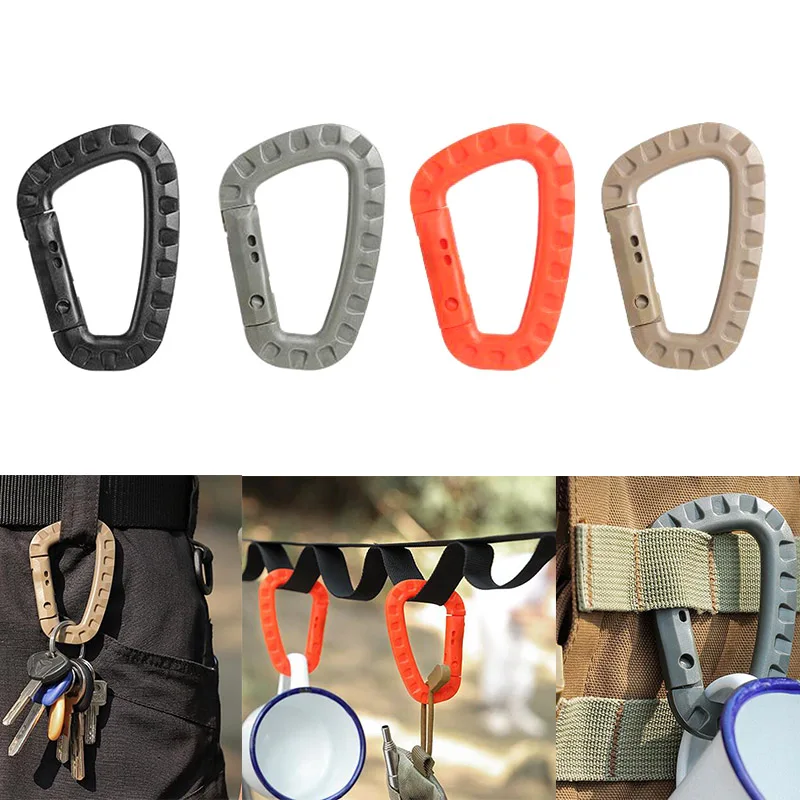 

5/10PCS 8.5cm Tactical Backpack Buckle Fast Carabiner Plastic Hook D Shape Mosqueton EDC Gear For Outdoor Camping