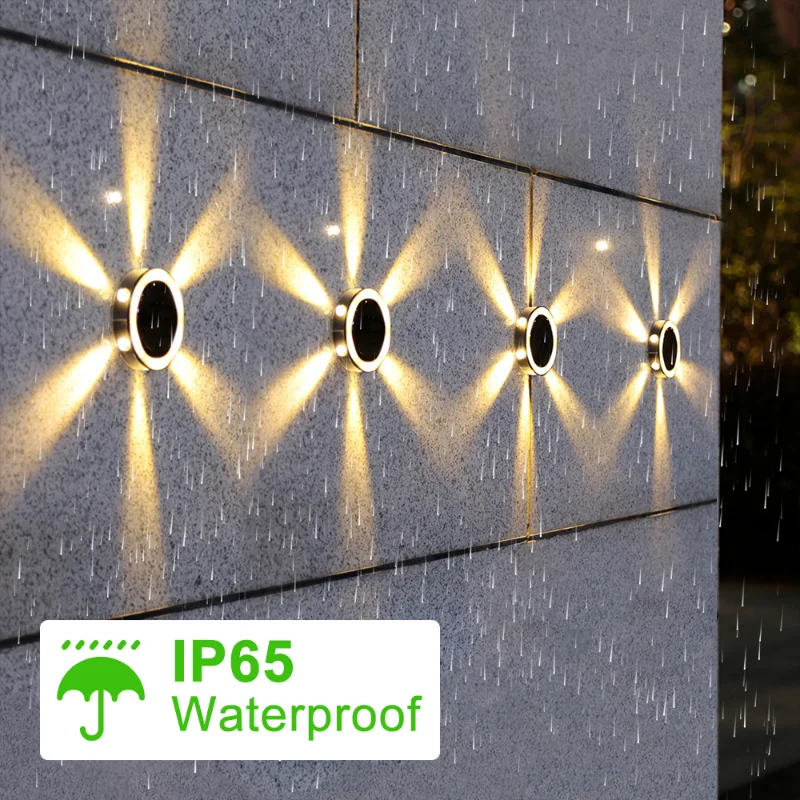 4Pcs Solar Ground Lights Outdoor 6LED For Path Lawn Stairs Patio Driveway Yard Waterproof IP65 Garden Landscape Decoration Lamps