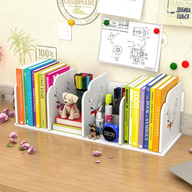 Children's Desktop Bookshelf Book Magazine Bookends Books Stand Holder Bookshelf Desktop Storage Organizer Shelf