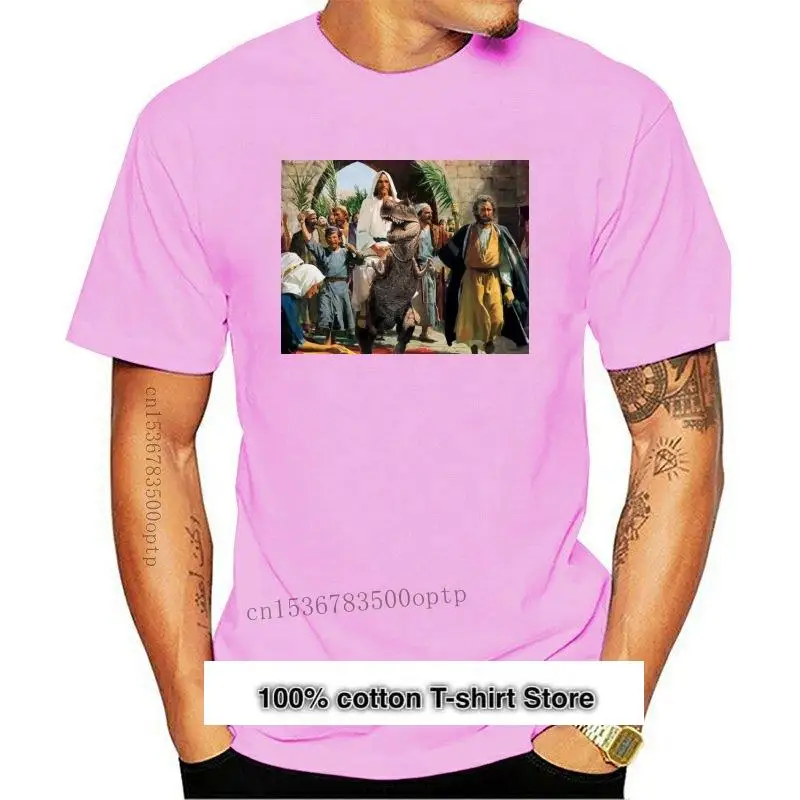 Camiseta Estampada "New Jesus On A Dinosaur Trex Urban Art Graffiti Direct To Garment"