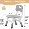 Chairs 2 Pack, 3 Level Height Adjustable Toddler Chairs for Children Boys Girls Age 2-6, Plastic Kids Chair for Home Family Classroom Nursery, Grey