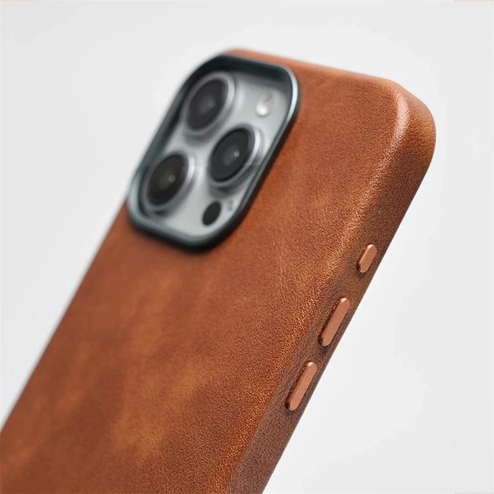 Retro Premium PU Leather Shockproof Magnetic Phone Case with Camera Protection