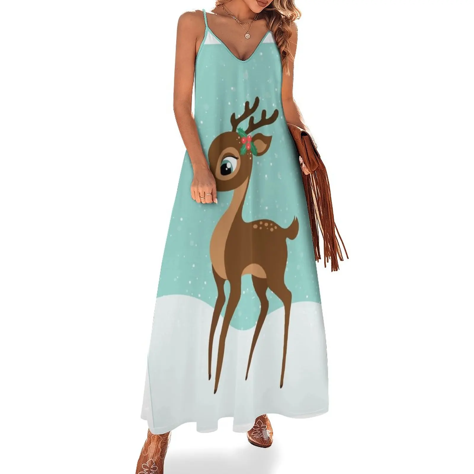 A cute Christmas baby deer Sleeveless Dress dresses for special events