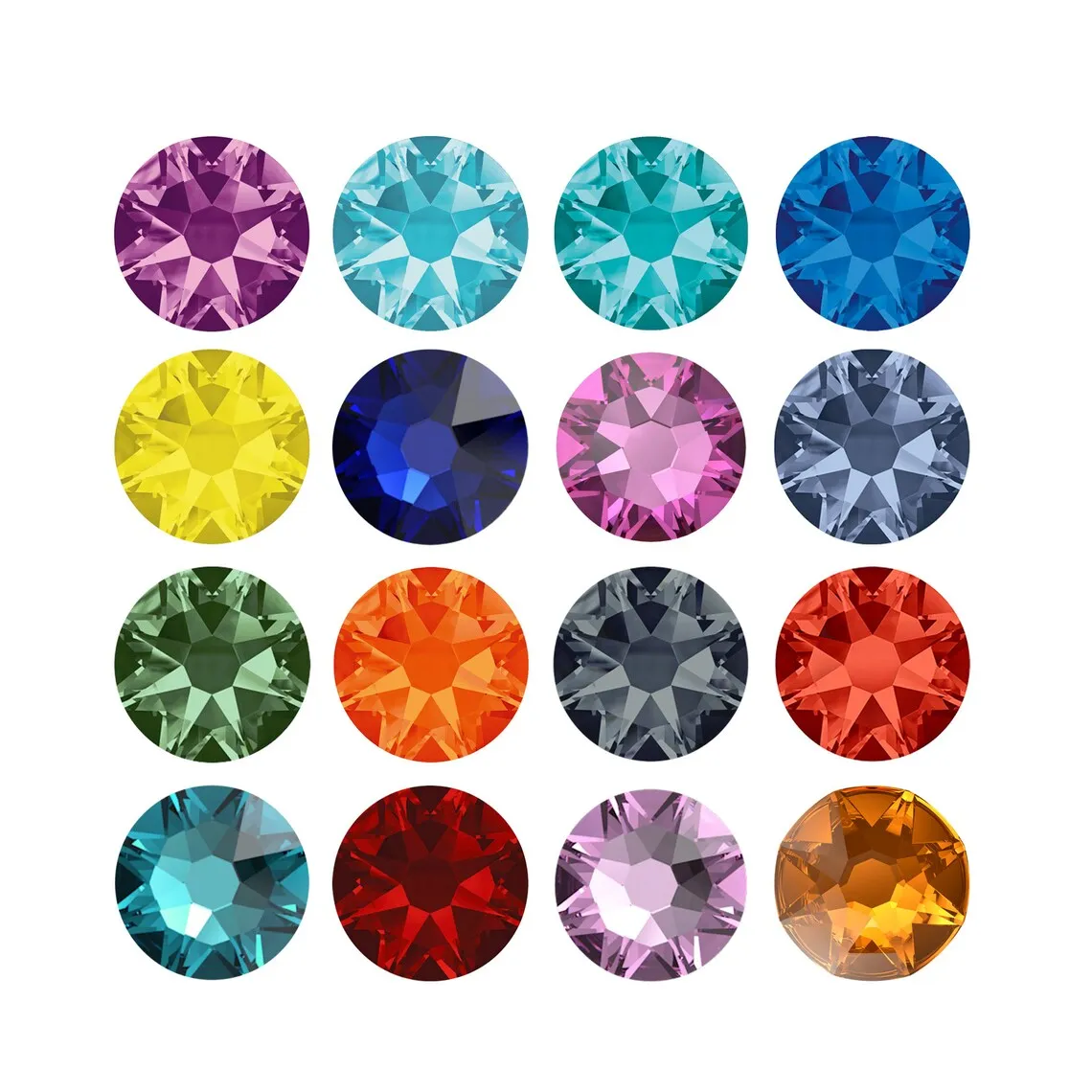 Nicht heißfixierbare Pixie Xirius 8 große 8 kleine Strass-Kristalle, flache Rückseite, Glasrhinestone-Perlen für Nägel, Bastelarbeiten, Kleidung