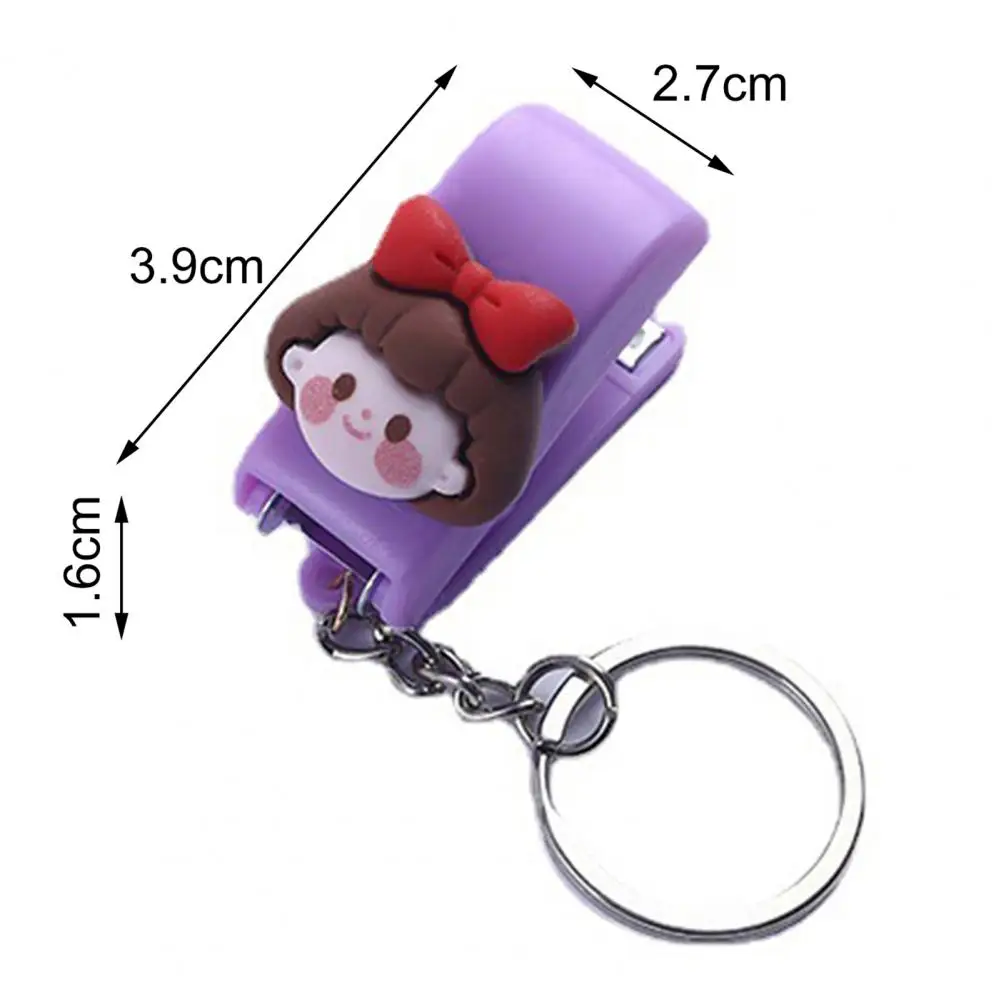 Student Stapler Macaron Color High Efficiency Quick Binding Key Chain Design Cute Cartoon Mini Stapler Machine for School