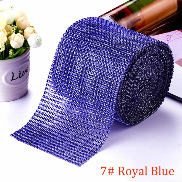 10-Yard Rhinestone Mesh Trim with 24 Rows for DIY Wedding and Party Decoration