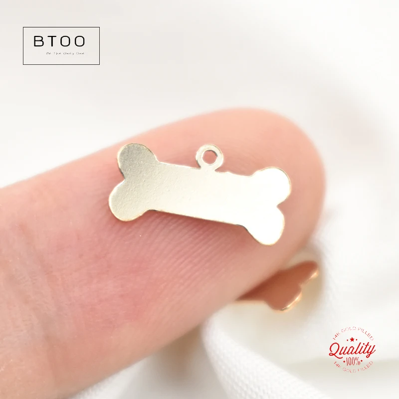 Dog Bone Charm 14K Gold Filled Animal Bone Charm Jewelry for DIY Bracelet Necklace Making Tarnish Resistant Jewelry Findings