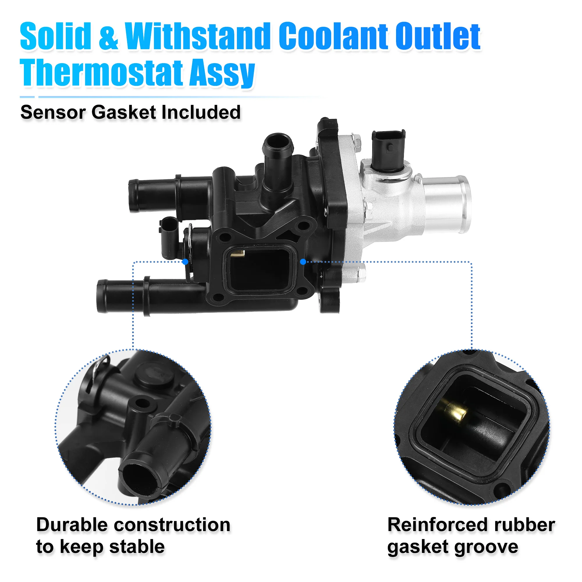 X Autohaux Auto Engine Coolant Thermostat Housing Assembly for Chevy Cruze Limited For Chevrolet Sonic Trax Car Accessories