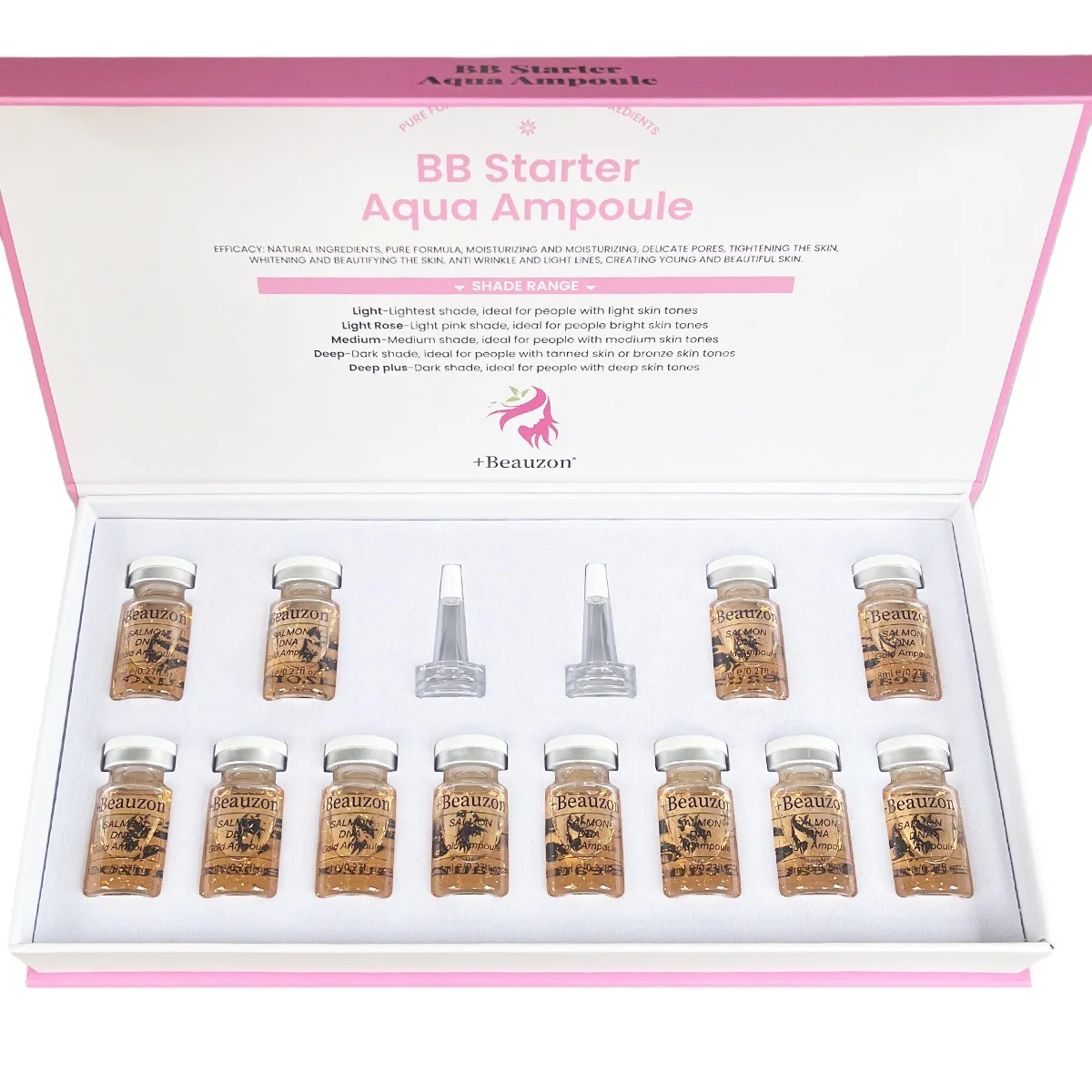 Salmon DNA Golden Ampoule Serum With 0.3mm Microneedling Roller For Face Care Skin Hydrating Soothing Moisturizing With - immagine 6
