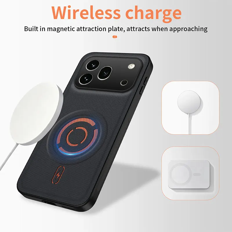 High-End Fabric Magnetic Wireless Charging Phone Case