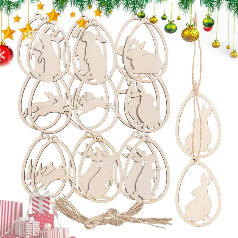 

Unfinished Wood Ornaments Easter 20pcs Hollow Out Egg Ornaments To Paint DIY Easter Decorations Party Supplies For Home