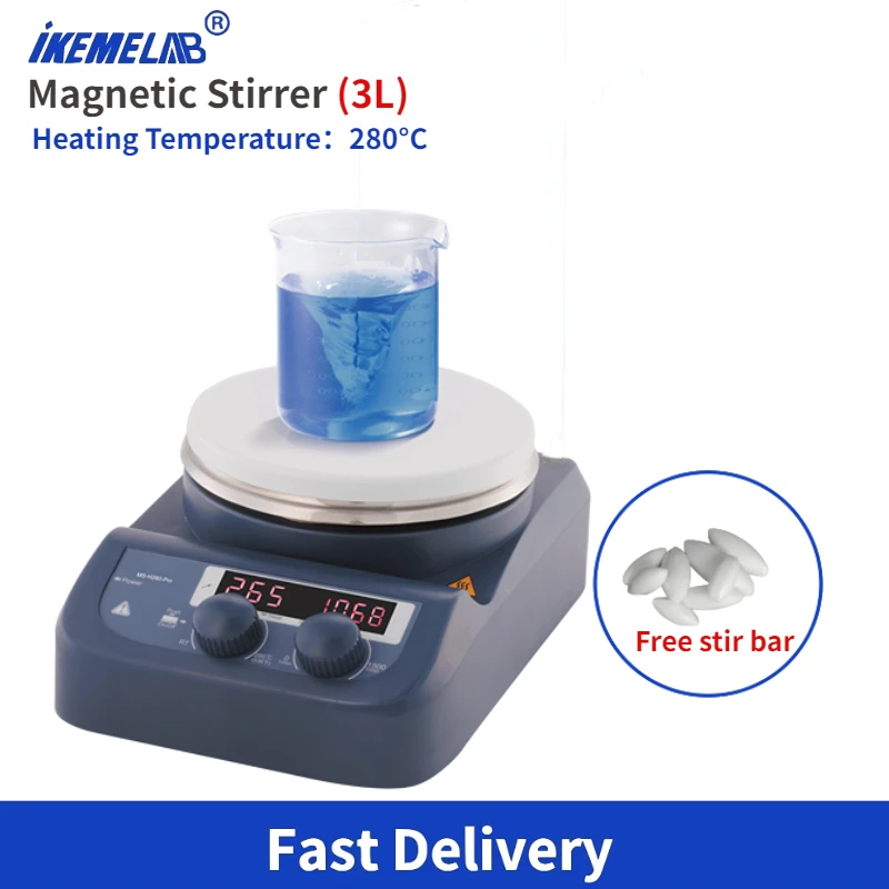 IKEME Magnetic Stirrer 3L Digital Display Magnetic Mixer With Stir Bar Hot Plate Heating Stirrer Lab Equipment magnetic stirrer