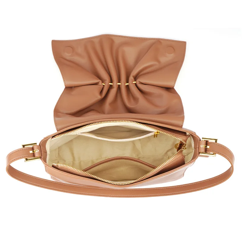New luxury three-dimensional butterfly fold cloud underarm bag designer brand fashion soft cowhide shoulder bag large capacity r