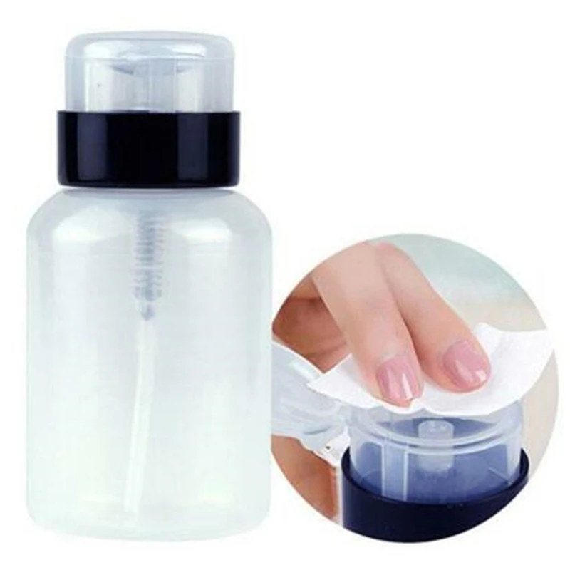 

Sdotter New Arrivals Remover Alcohol Clear Bottle 201 Ml Push Down Empty Pump Dispenser For Nail Polish