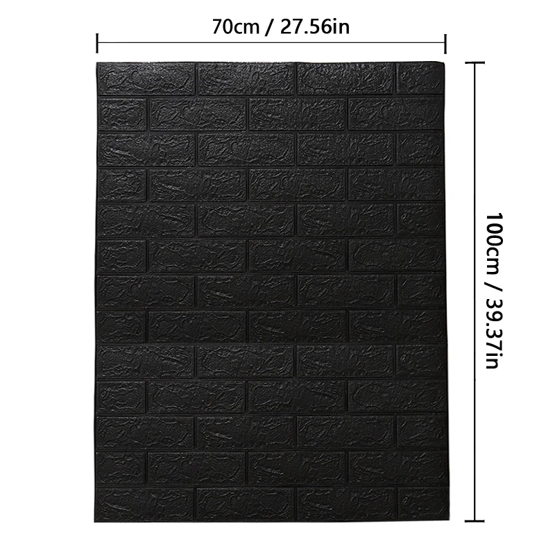 12Pcs35*30cm3D Wall Sticker Faux Brick Bedroom Decor Waterproof Self  Adhesive DIY Wallpaper Living Room TV Background Decoration