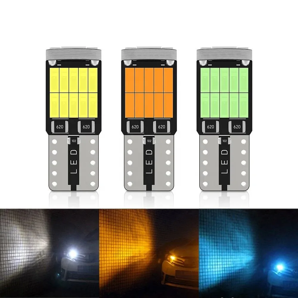 10개입 W5W T10 LED 전구 캔버스 4014 26SMD 6000K 168 194 LED 5w5 자동차 실내 돔등 독서등 번호판등 시그널 램프