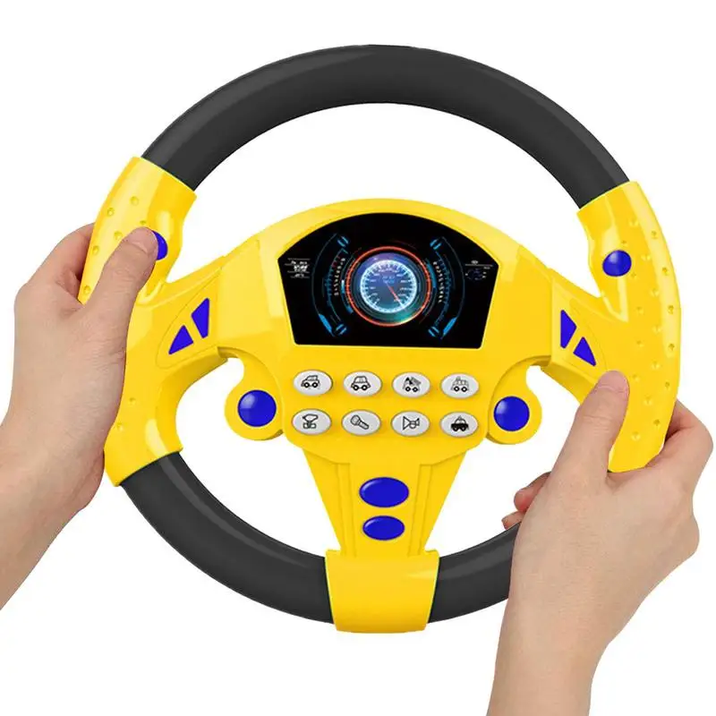 Eletric Simulation Steering Wheel Toy Copilot Stroller Steering Wheel Vocal Toys Creative Kids Early Educational Car Driving Toy 4