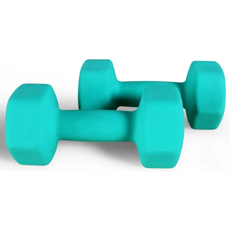 Fitvids Neoprene Dumbbell Hand Weights AntiSlip Antiroll Hex Shape Colorful Pair or Set with Stand